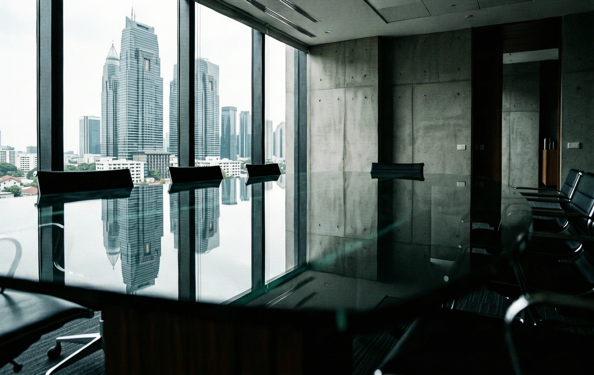 Professional boardroom environment